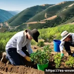 환경경영 자격증 취득을 위한 실습 - **Prompt:** A vibrant, sun-drenched scene showcasing a diverse team of environmentalists, aged 15 an...
